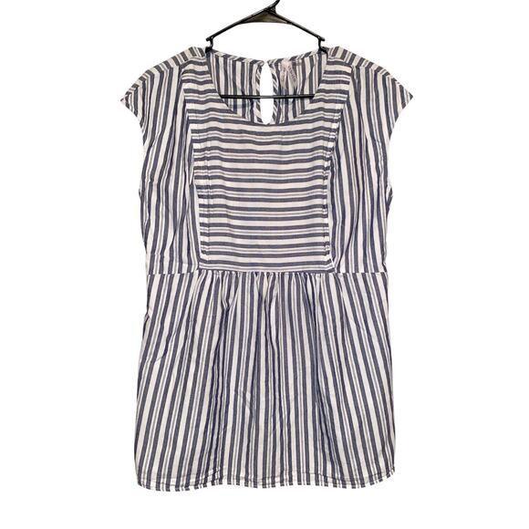 Seraphine Maternity Blue and White Striped Nursing Blouse - Picture 4 of 11